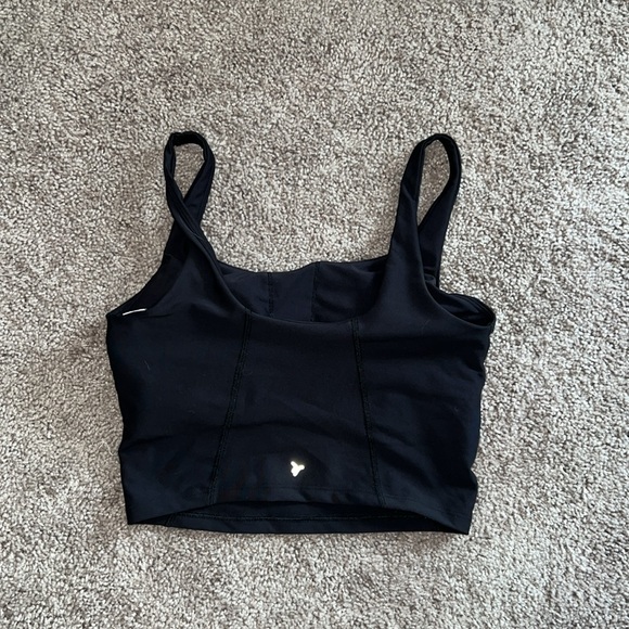 Old Navy Light Support PowerSoft Longline Sports Bra for Women [[Black Jack]] - Picture 2 of 5
